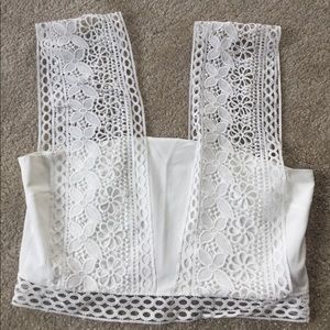 White Lace Crop Top